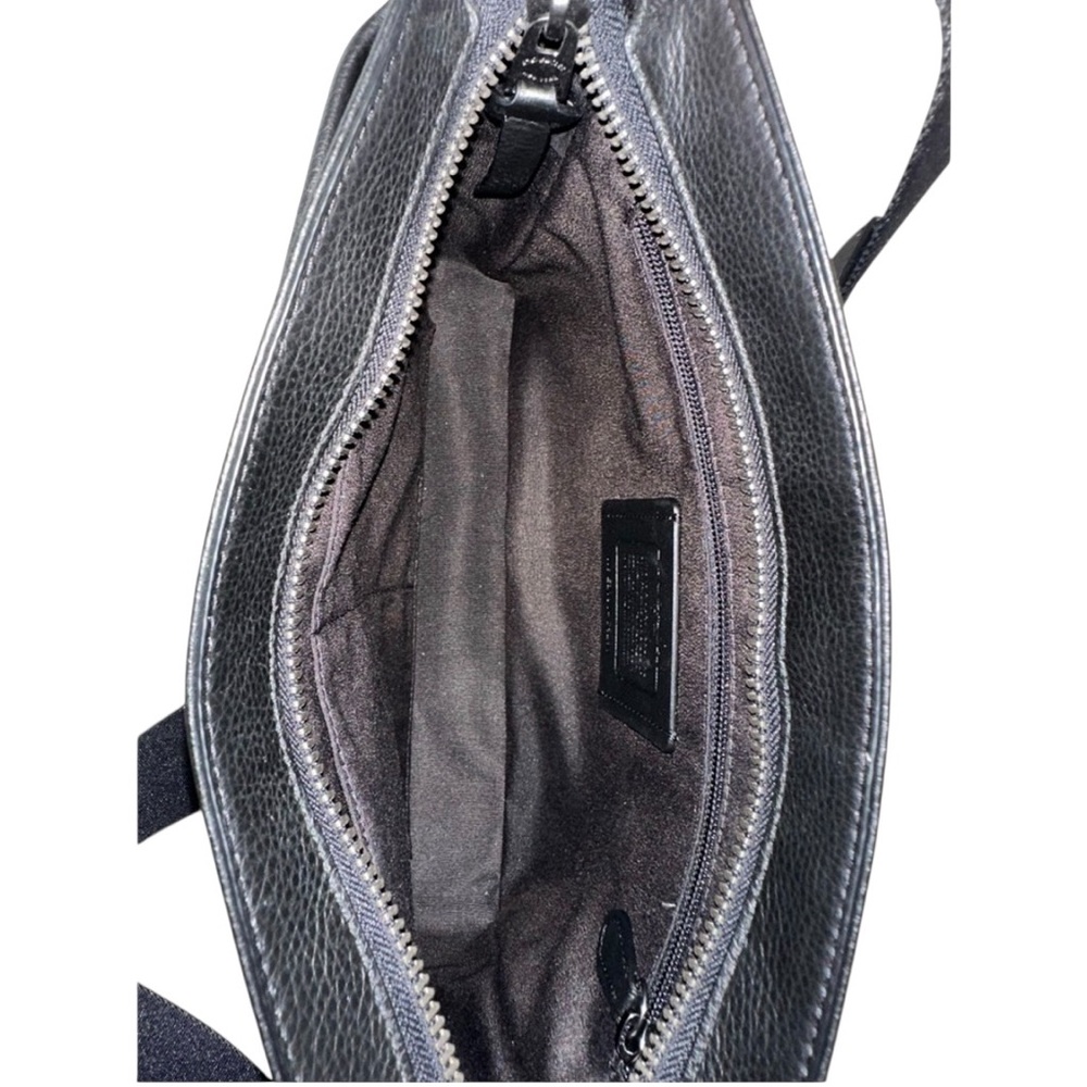 Coach Thompson Signature Stripe Messenger Crossbody Bag | Black Leather Canvas - Picture 10 of 16